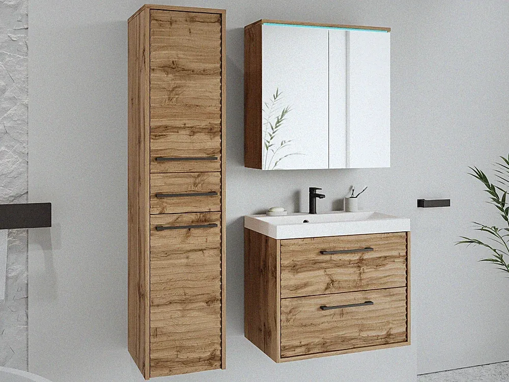 Badmöbel Tirozi I Set mit Waschbecken Badezimmer Komplett Badmoebel Modern