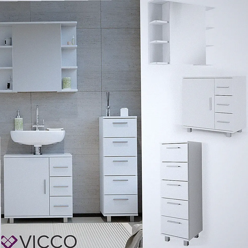 Badmöbelset Ilias modern Badezimmerschrank Badschrank Badezimmer Vicco