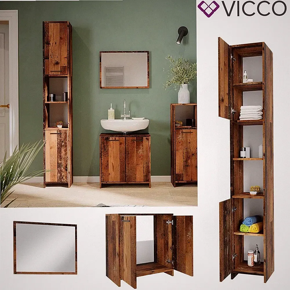 Badmöbelset Kiko Old Style modern Badezimmerschrank Badschrank Badezimmer Vicco