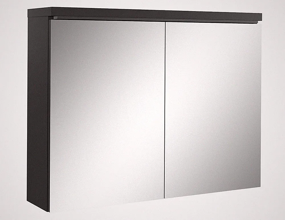 Badplaats Spiegelschrank Paso 80 x 60 cm Schwarz - Badezimmerschrank mit Spiegel