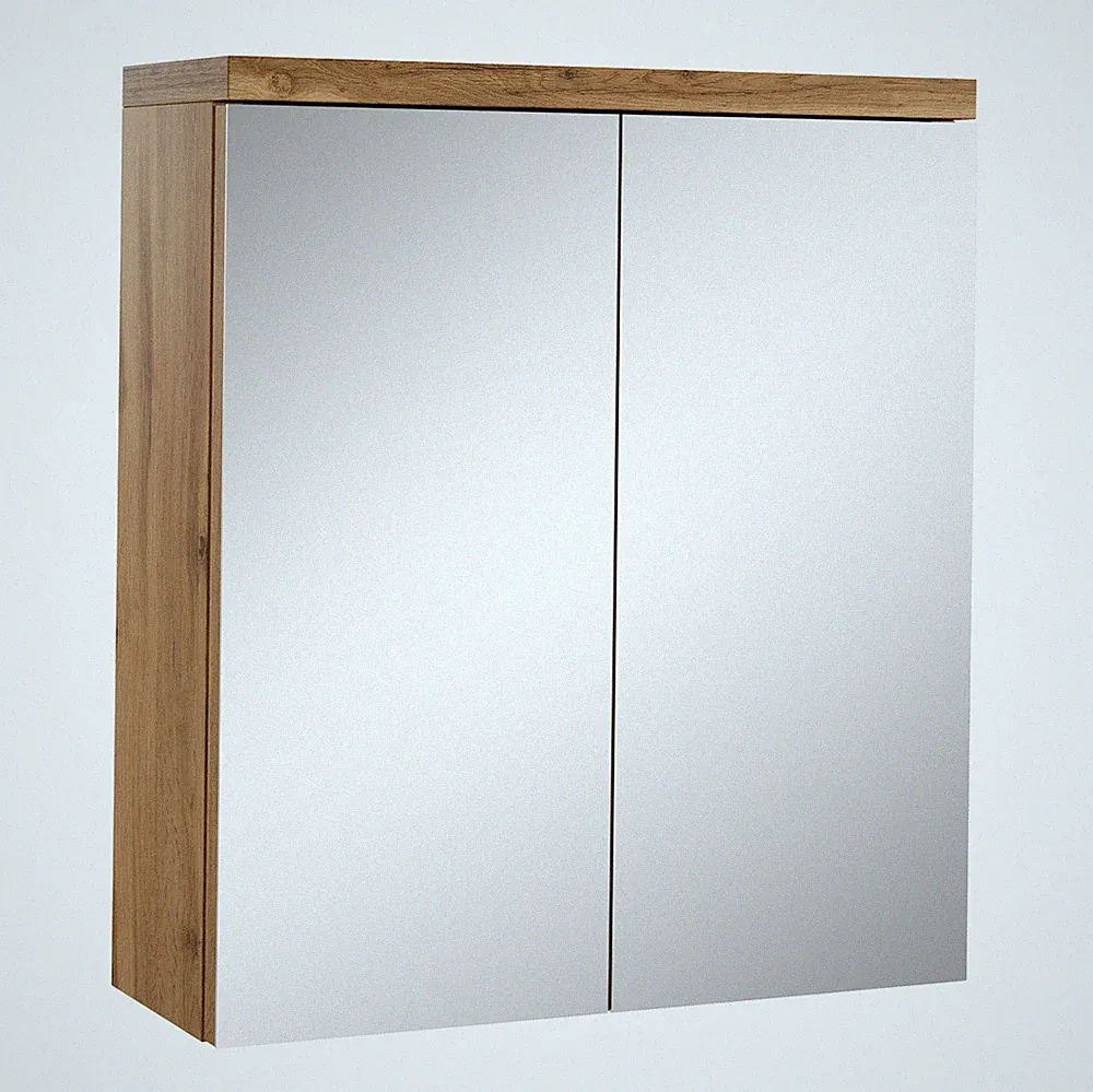 Badplaats Spiegelschrank Toledo 60 x 60 cm Eiche - Badezimmerschrank mit Spiegel