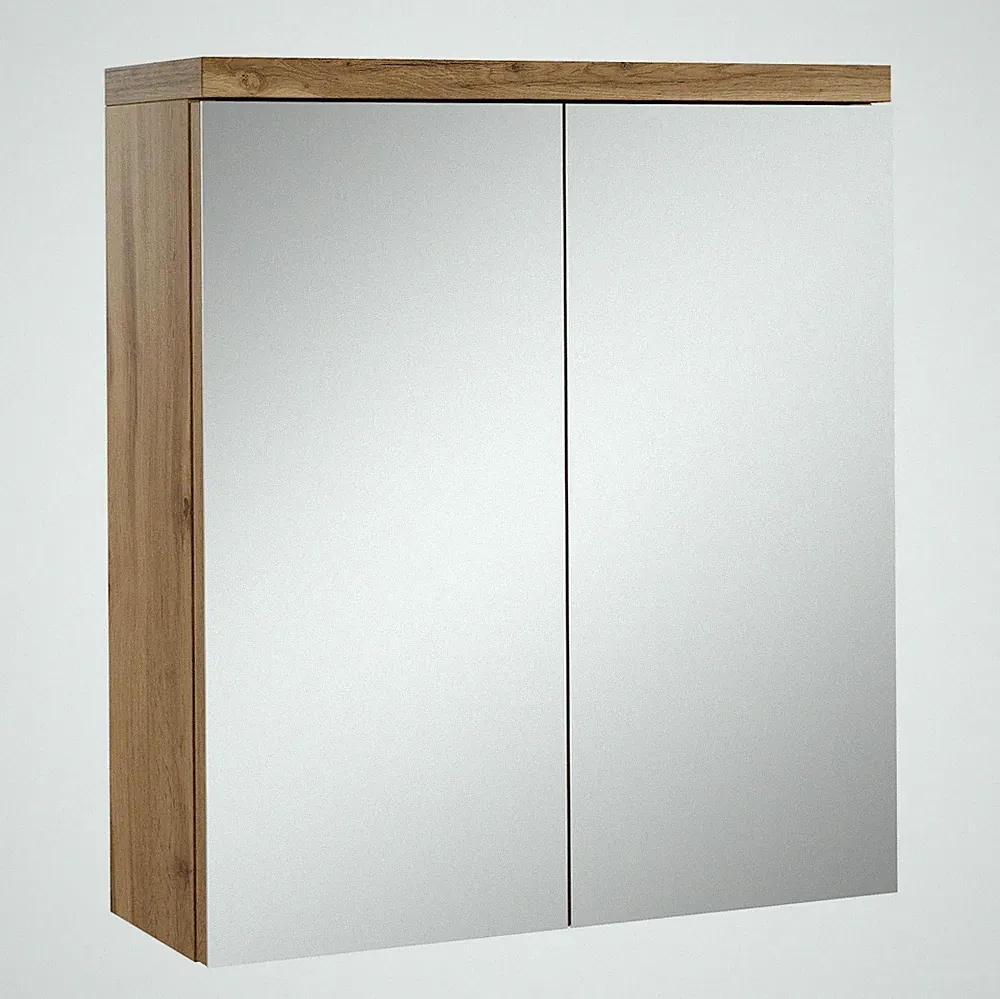 Badplaats Spiegelschrank Toledo 60 x 60 cm Eiche - Badezimmerschrank mit Spiegel