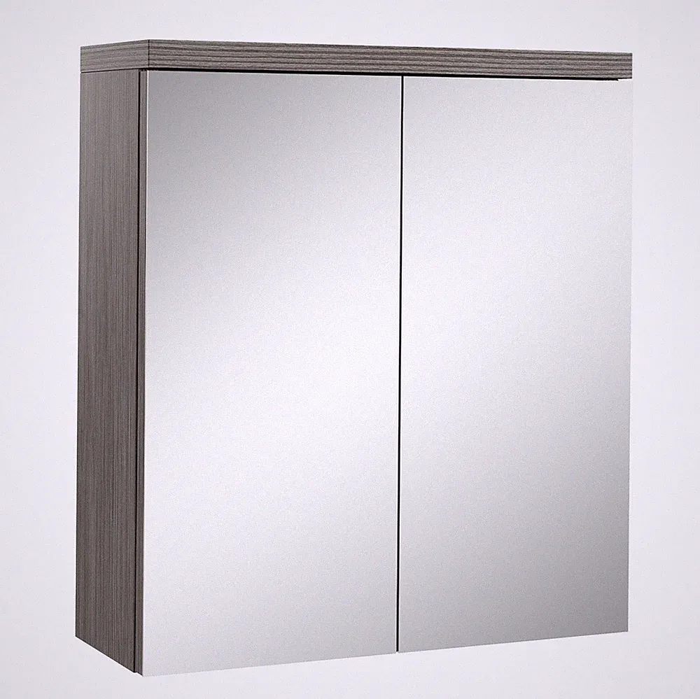 Badplaats Spiegelschrank Toledo 60 x 60 cm Grau Eiche - Badezimmerschrank mit Sp