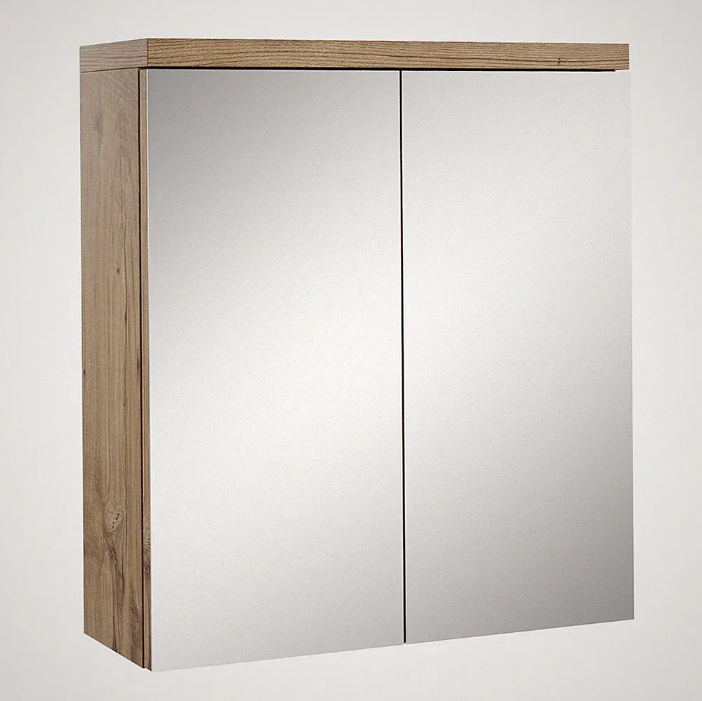 Badplaats Spiegelschrank Toledo 60 x 60 cm Kastanien Eiche - Badezimmerschrank m