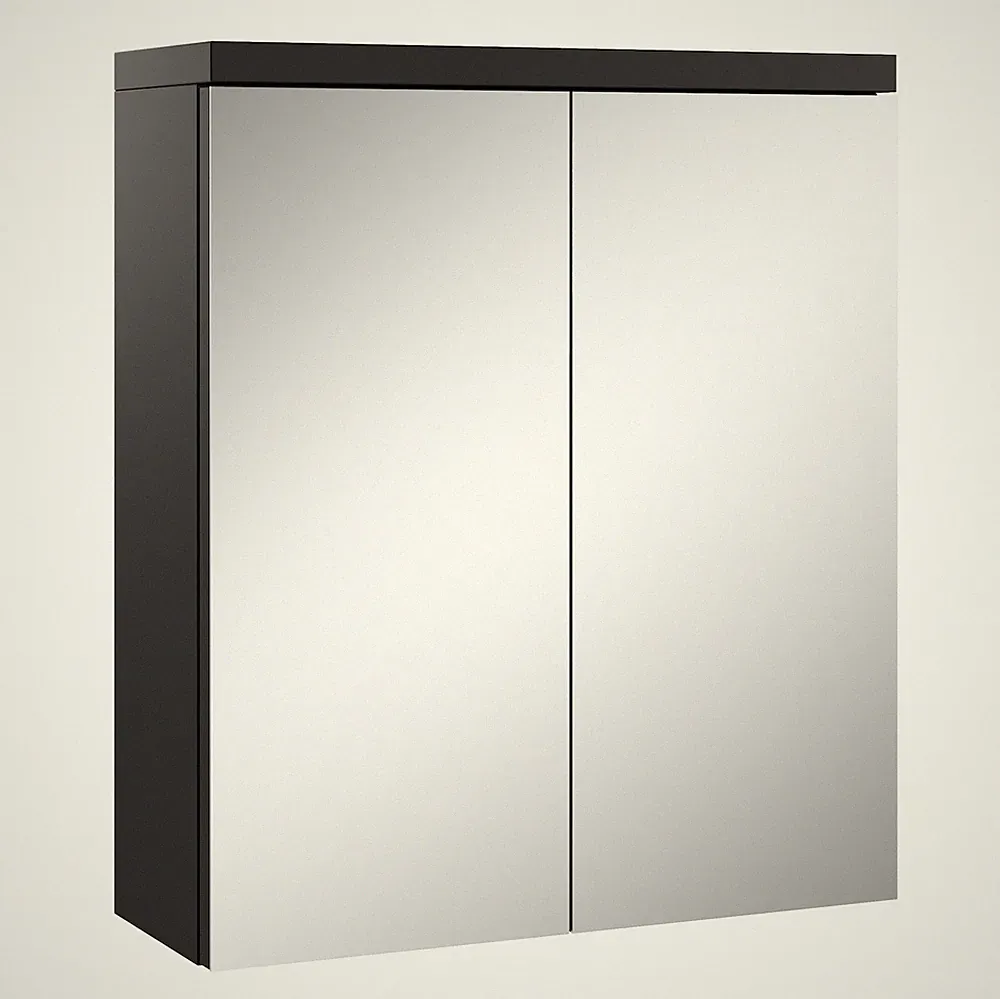 Badplaats Spiegelschrank Toledo 60 x 60 cm Schwarz Matt - Badezimmerschrank mit
