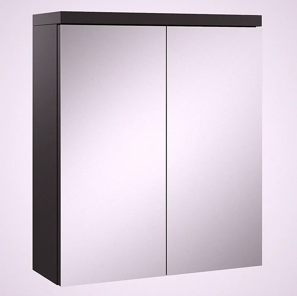 spiegelschrank bad schwarz matt