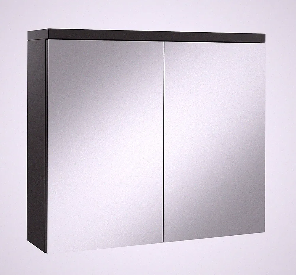 Badplaats Spiegelschrank Toledo 80 x 60 cm Schwarz Matt - Badezimmerschrank mit