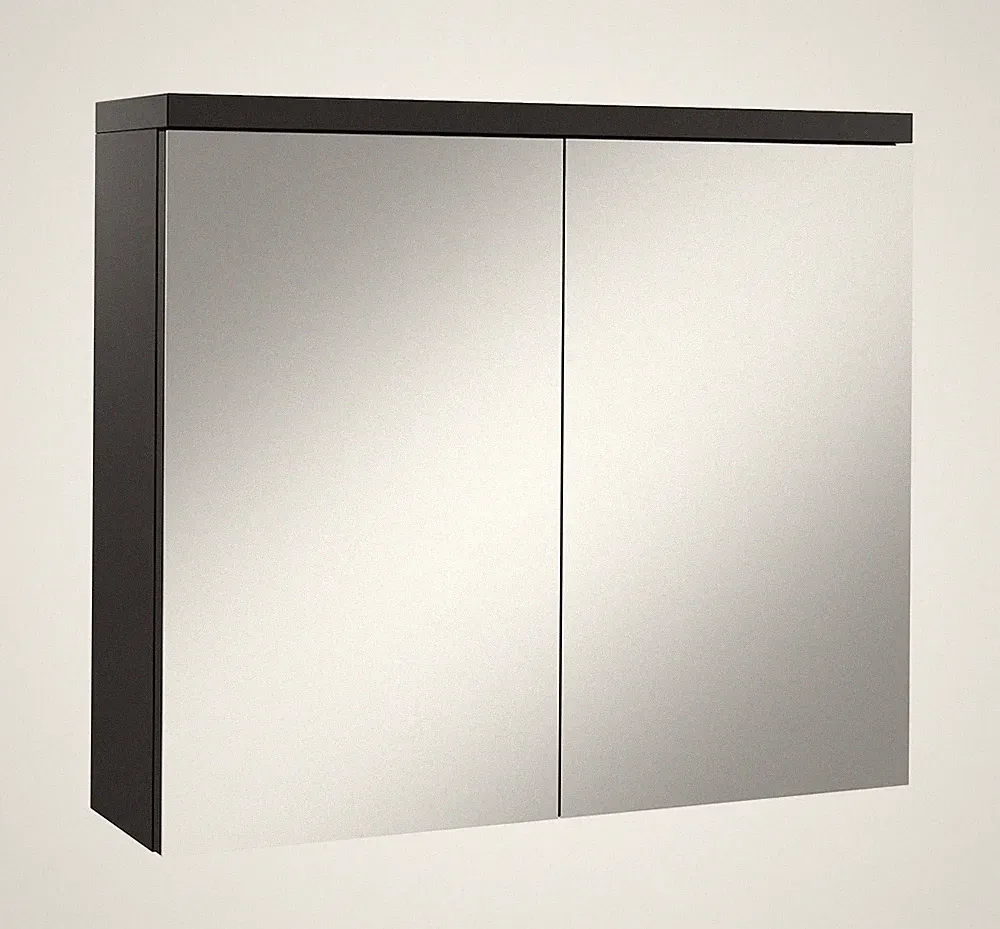 Badplaats Spiegelschrank Toledo 80 x 60 cm Schwarz Matt - Badezimmerschrank mit
