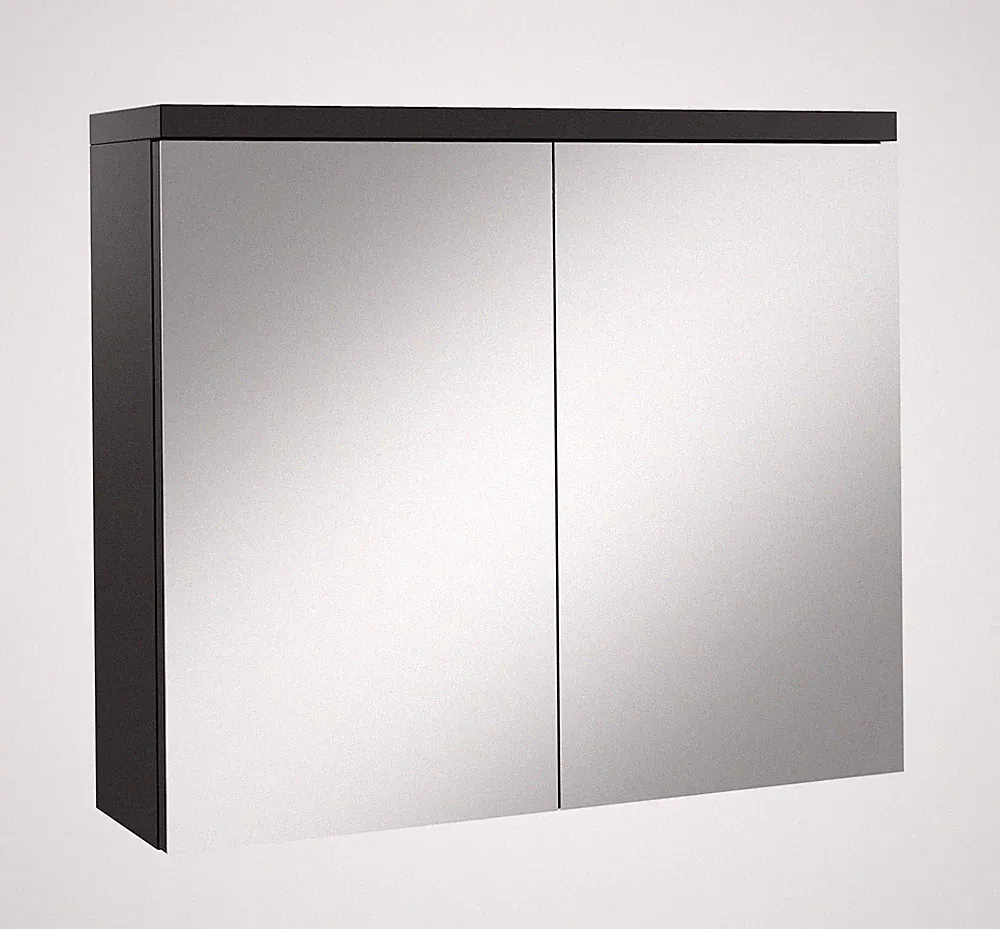 Badplaats Spiegelschrank Toledo 80 x 60 cm Schwarz Matt - Badezimmerschrank mit