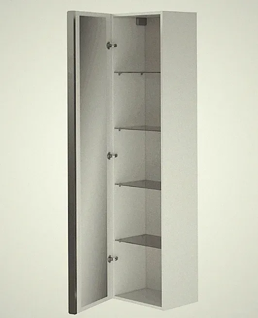 Badschrank Badezimmerschränke Hochschrank Weiß VIRGO 160 Schwarz Griffe +Spiegel
