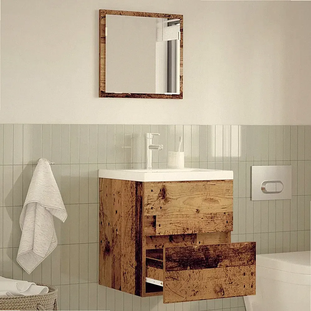 Badschrank mit Spiegel Holzwerkstoff Badmöbel Schrank mehrere Auswahl vidaXL