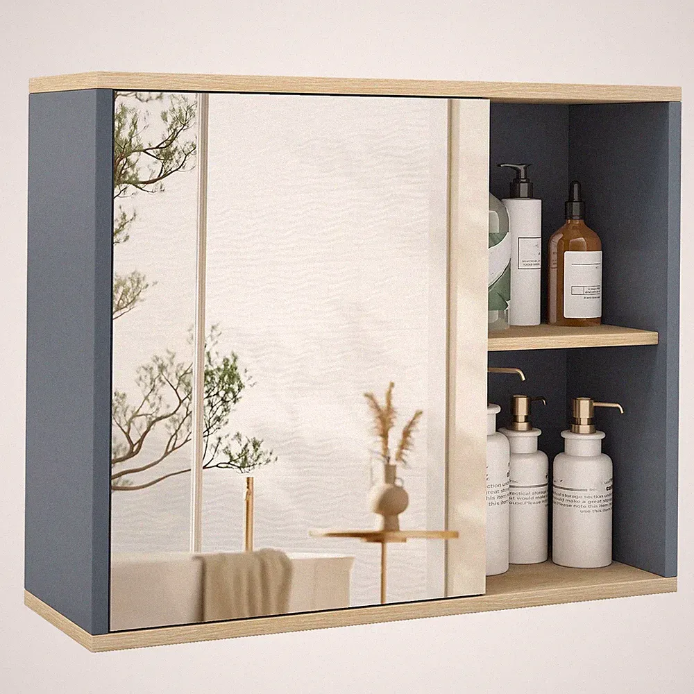 spiegelschrank mit regal seite