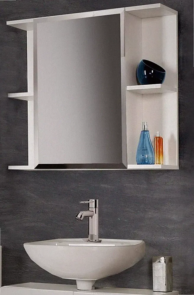Badschrank Spiegelschrank AVEO 1 Tür, Front weiß Hochglanz, von Forte