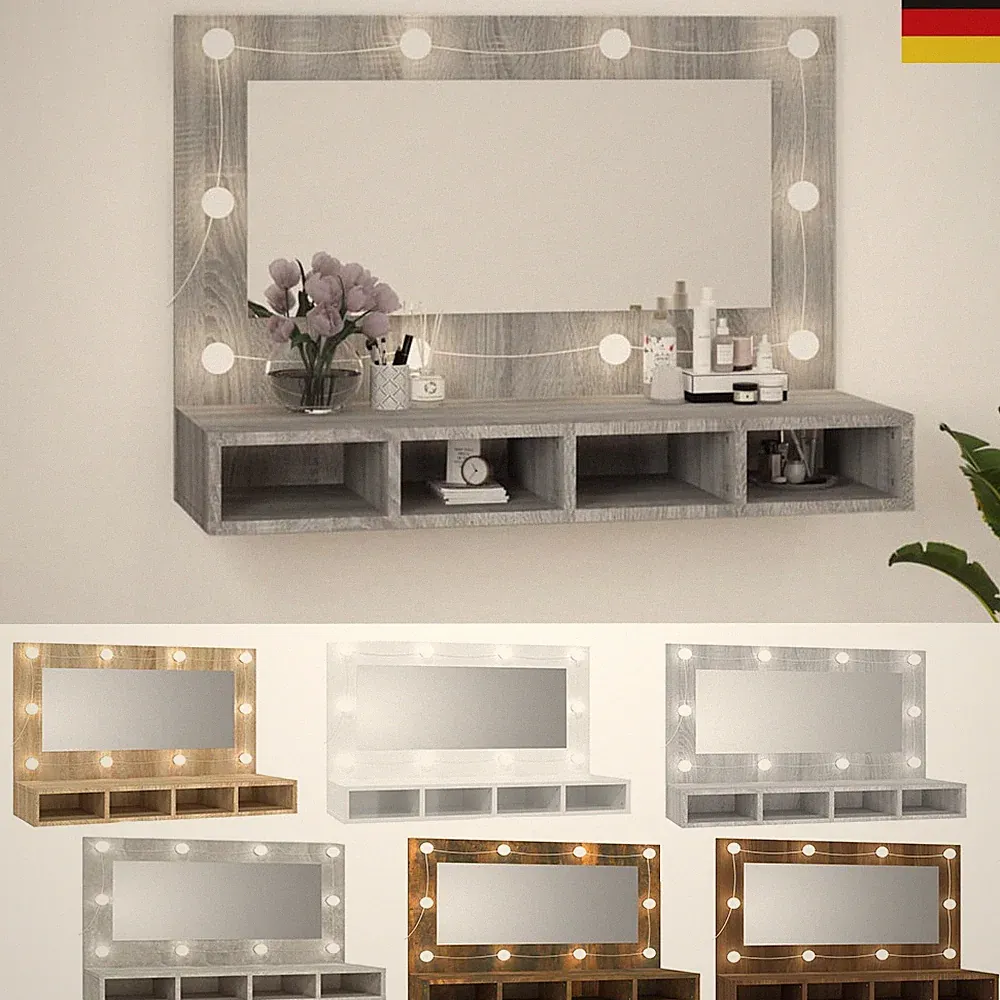 Badspiegel mit LED Beleuchtung Wandspiegel Lichtspiegel Spiegelschrank Badmöbel