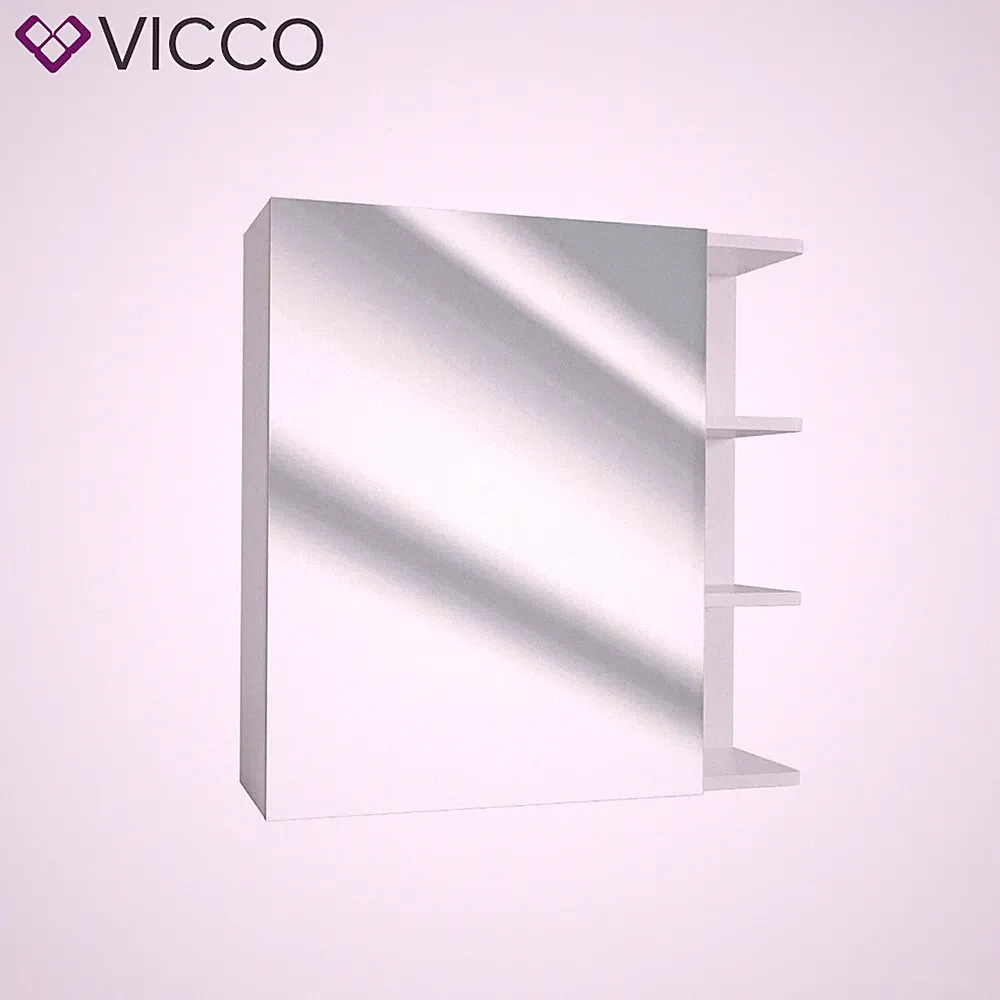 Badspiegel Spiegel Spiegelschrank Wandspiegel Fynn 62 x 64 cm weiß Vicco