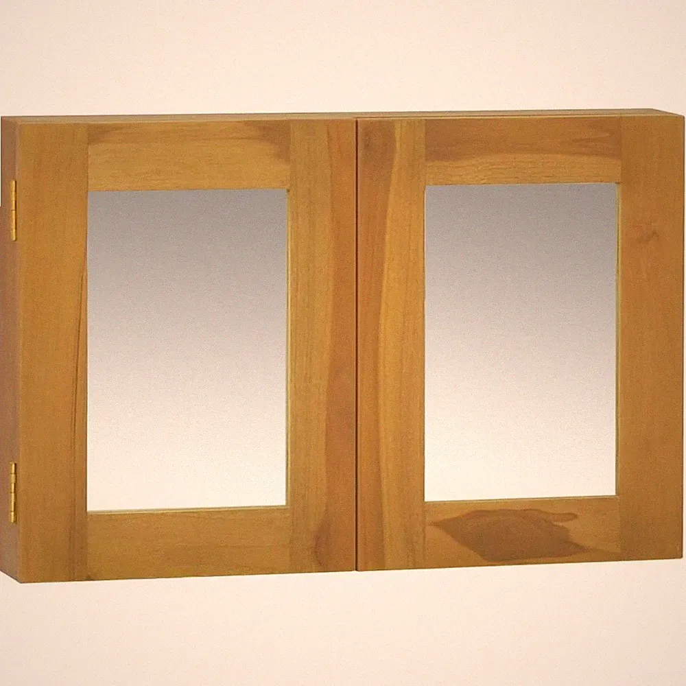Badspiegel Spiegelschrank 60x10x40 Cm Massivholz Teak Bad-Spiegel Badezimmer