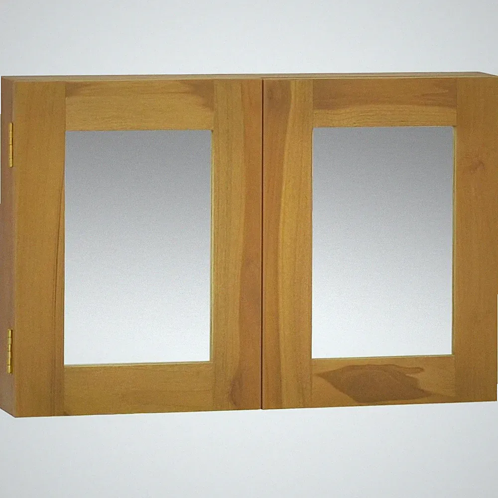 Badspiegel Spiegelschrank 60x10x40 Cm Massivholz Teak Bad-Spiegel Badezimmer