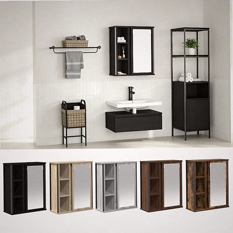 Badspiegel Wandschrank mit Spiegel Badzimmerspiegel Badschrank Badmöbel 50x21x60