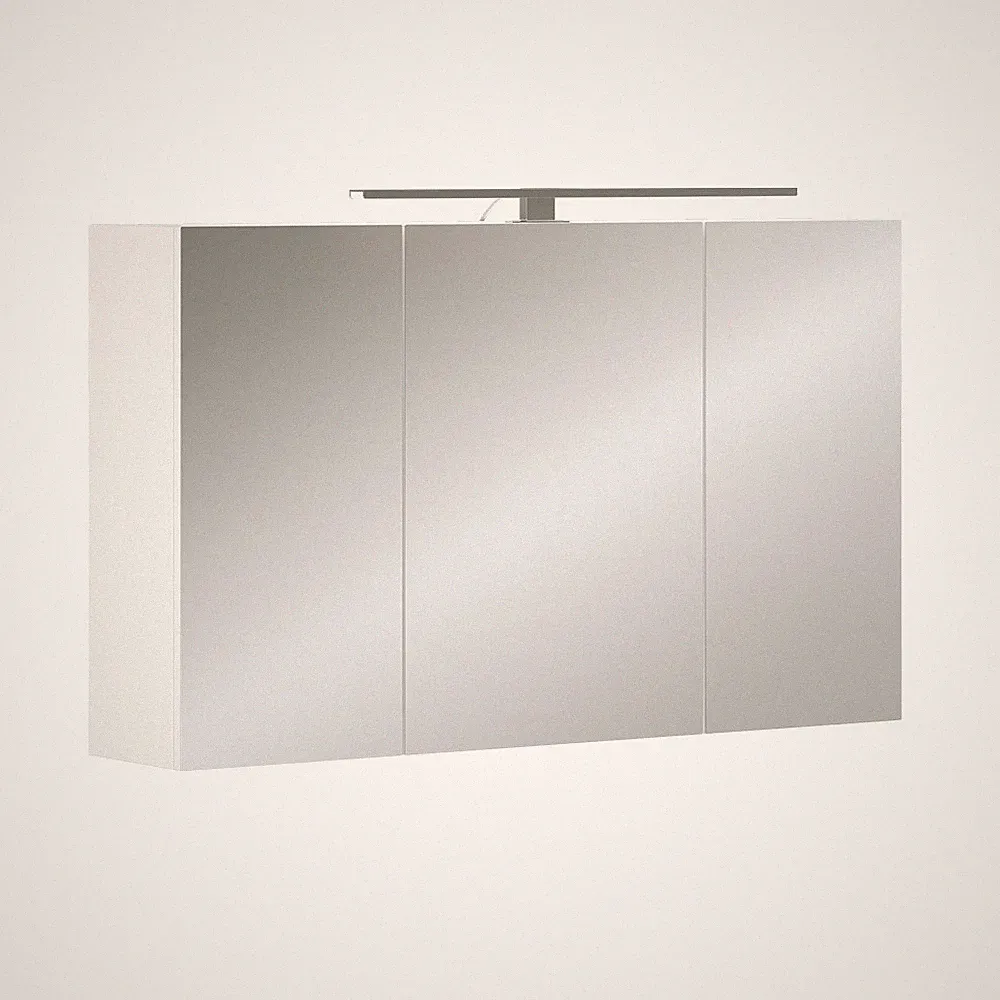 Badspiegelschrank Vicco Lavio 100 x 60 cm mit 3 Türen und LED-Beleuchtung