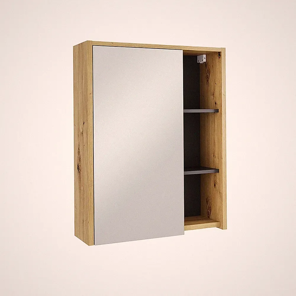 Badspiegelschrank Vicco Viola 60 x 75 cm mit offenen Regalen