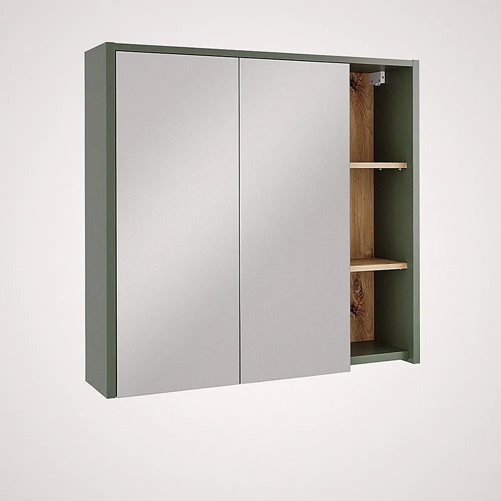 Badspiegelschrank Vicco Viola 80 x 75 cm mit offenen Regalen