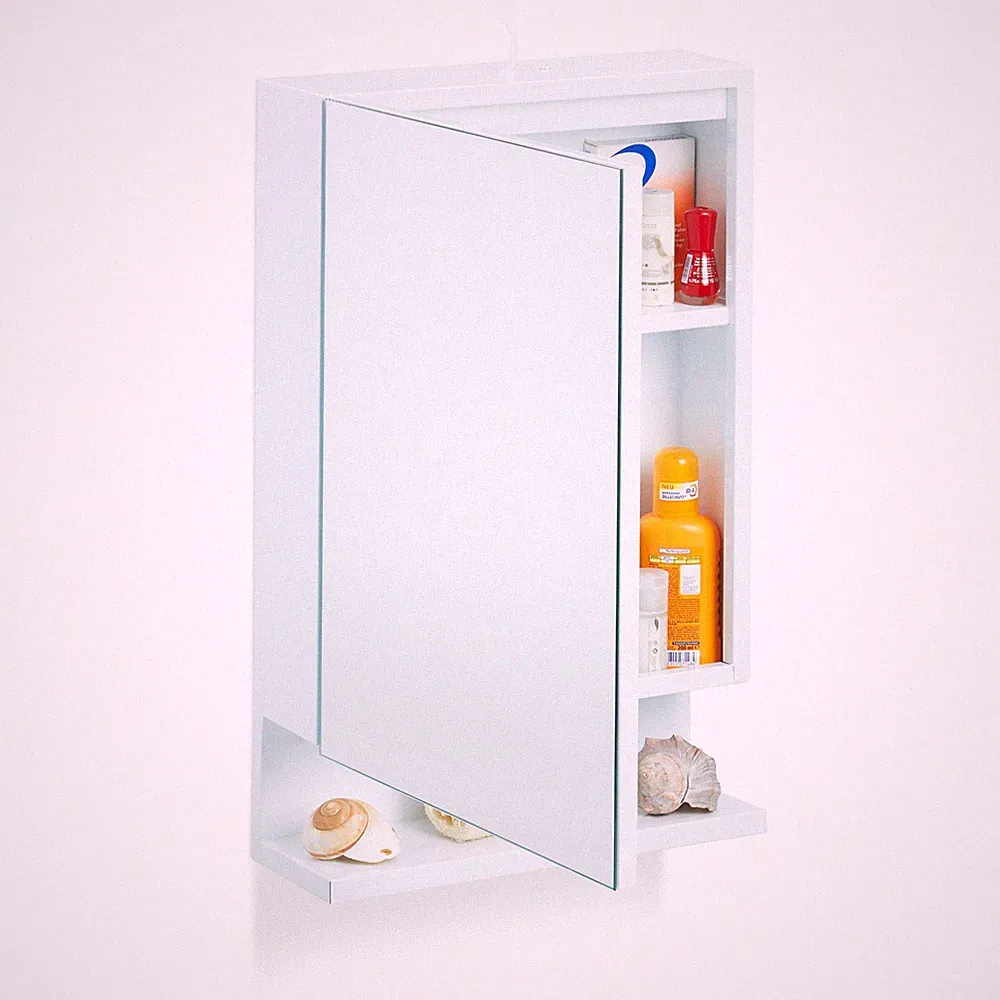 Badspiegelschrank Wandschrank mit Spiegel Badezimmer-Hängeschrank 2 Fächer