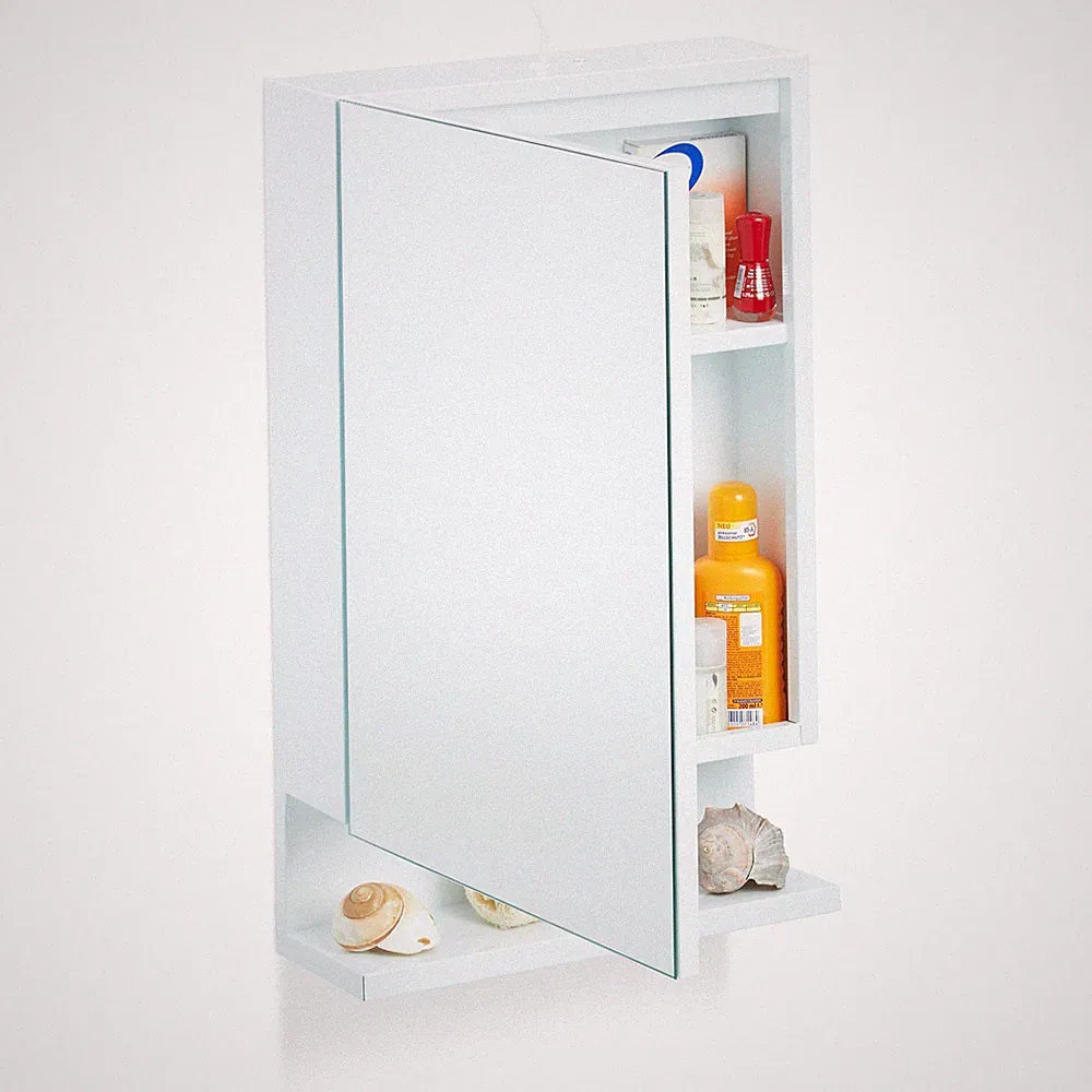 Badspiegelschrank Wandschrank mit Spiegel Badezimmer-Hängeschrank 2 Fächer