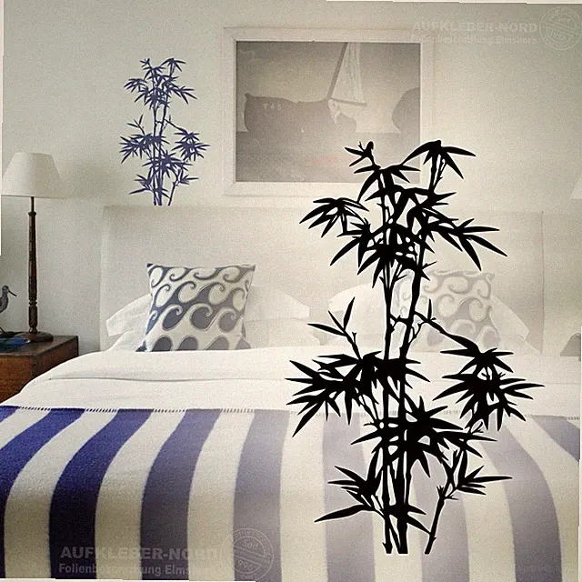Bambus Wandtattoo 50cm Pflanze Strauch A15 Wandaufkleber Schilf Wandsticker Deko