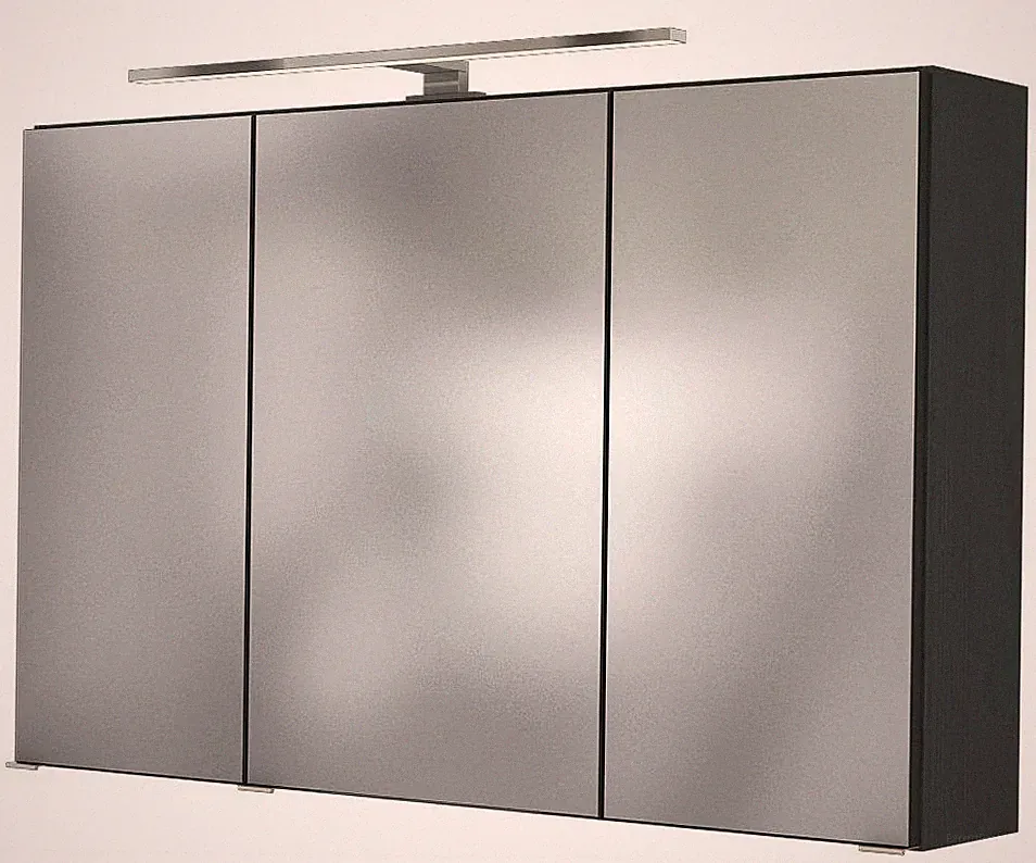 Basera® Badezimmer Spiegelschrank Anina 100 cm breit mit LED-Beleuchtung anth...