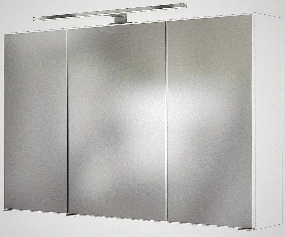 Basera® Badezimmer Spiegelschrank Anina 100 cm breit mit LED-Beleuchtung weiß