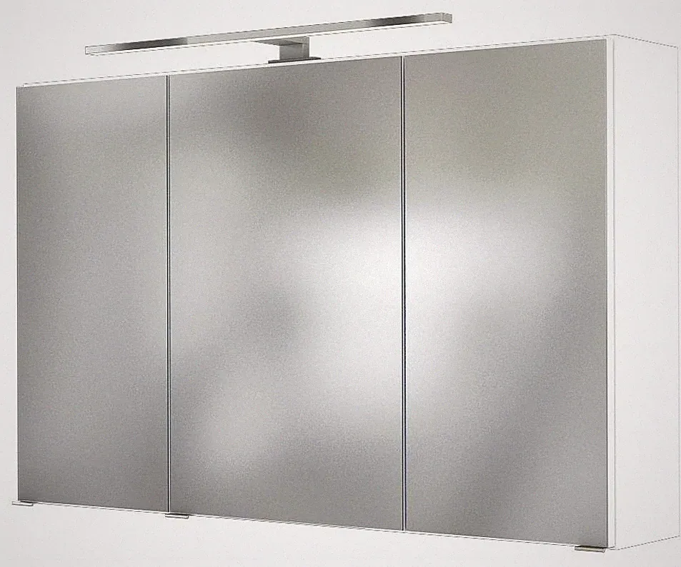 Basera® Badezimmer Spiegelschrank Anina 100 cm breit mit LED-Beleuchtung weiß