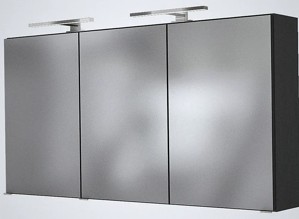 Basera® Badezimmer Spiegelschrank Anina 120 cm breit mit LED-Beleuchtung anth...