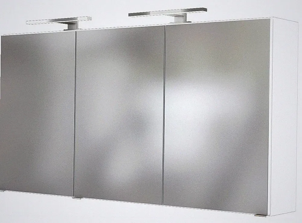 Basera® Badezimmer Spiegelschrank Anina 120 cm breit mit LED-Beleuchtung weiß