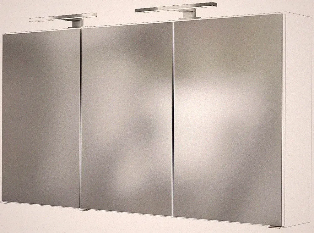 Basera® Badezimmer Spiegelschrank Anina 120 cm breit mit LED-Beleuchtung weiß