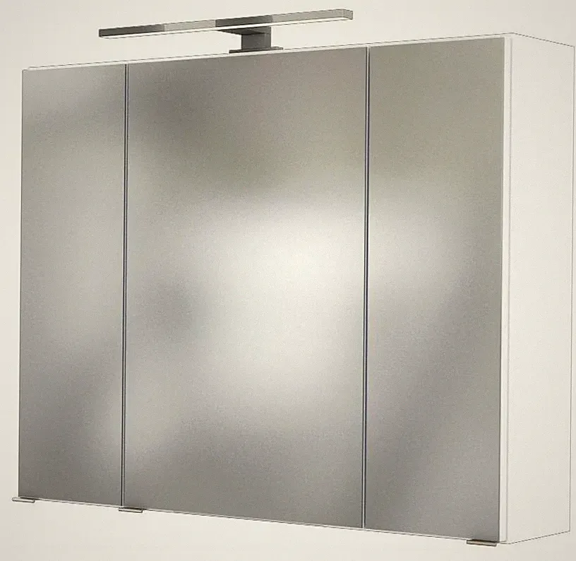 Basera® Badezimmer Spiegelschrank Anina 80 cm breit mit LED-Beleuchtung weiß