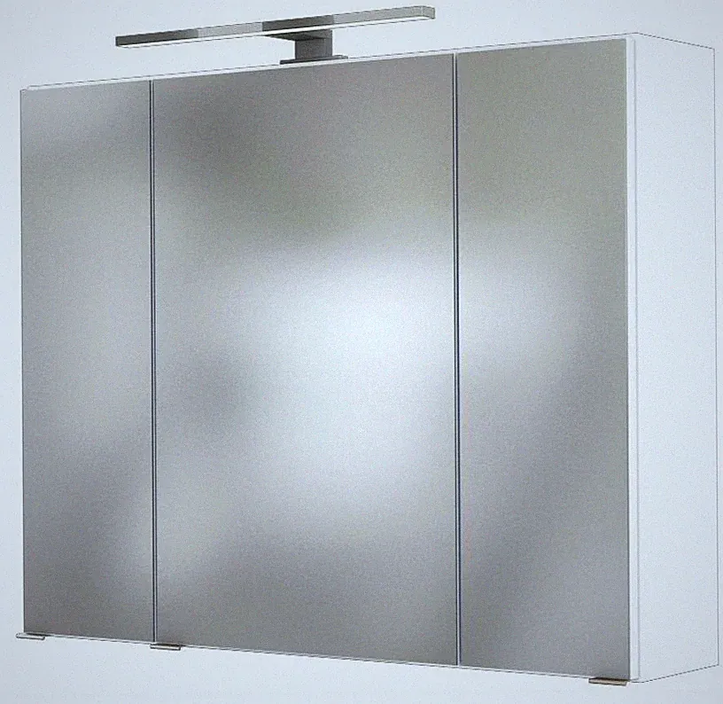 Basera® Badezimmer Spiegelschrank Anina 80 cm breit mit LED-Beleuchtung weiß