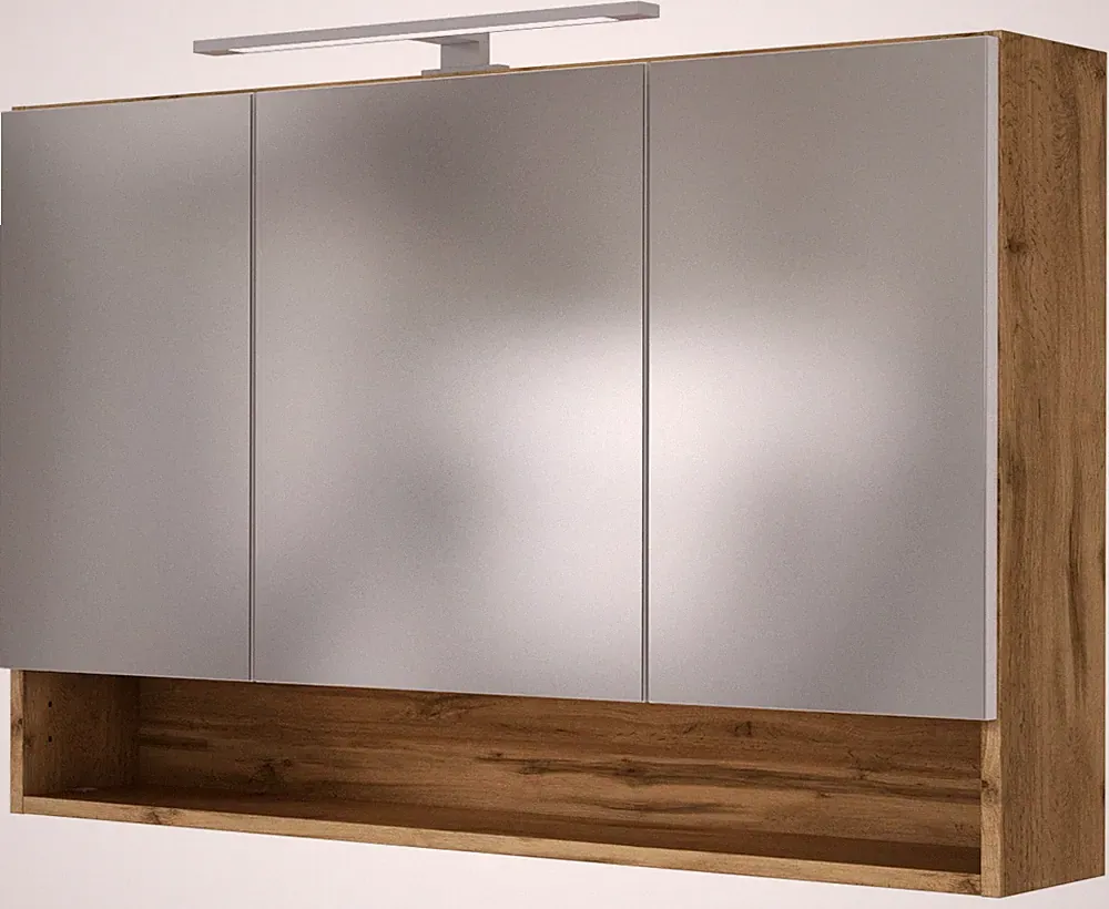 Basera® Badezimmer Spiegelschrank Emina 100 cm breit mit LED-Beleuchtung Wota...
