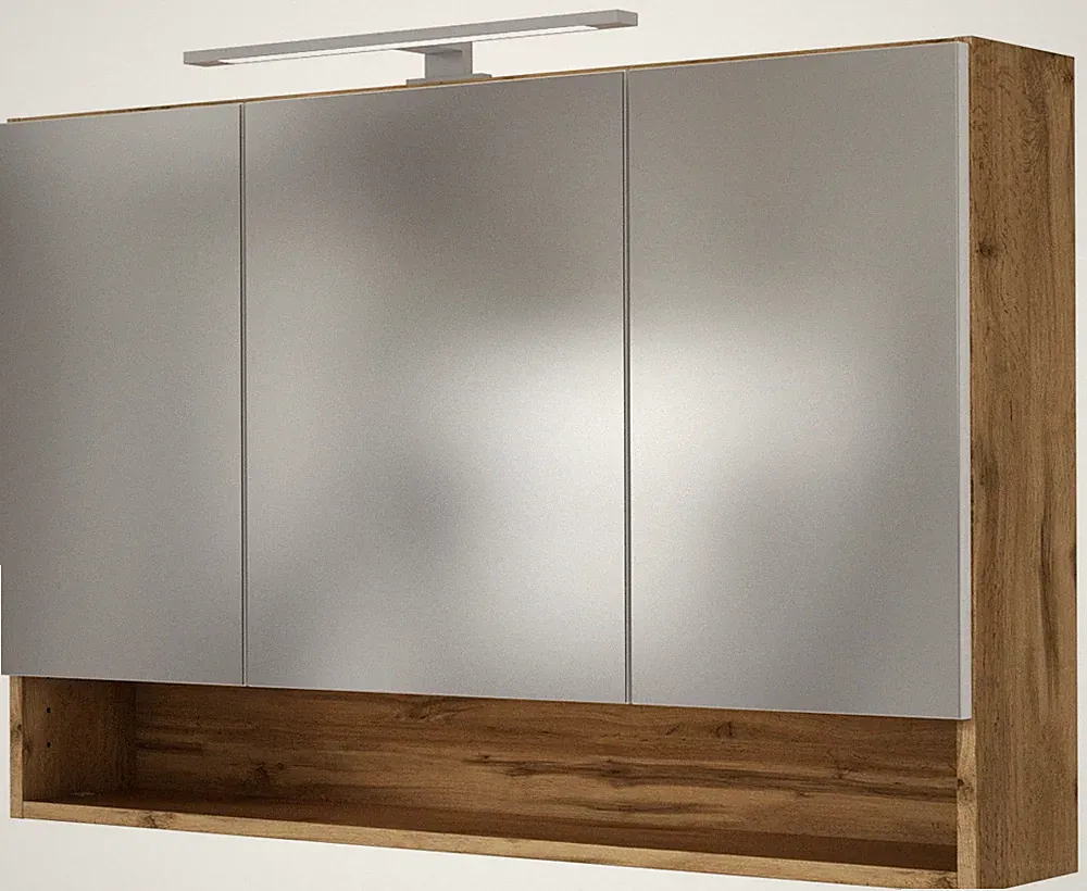 Basera® Badezimmer Spiegelschrank Emina 100 cm breit mit LED-Beleuchtung Wota...