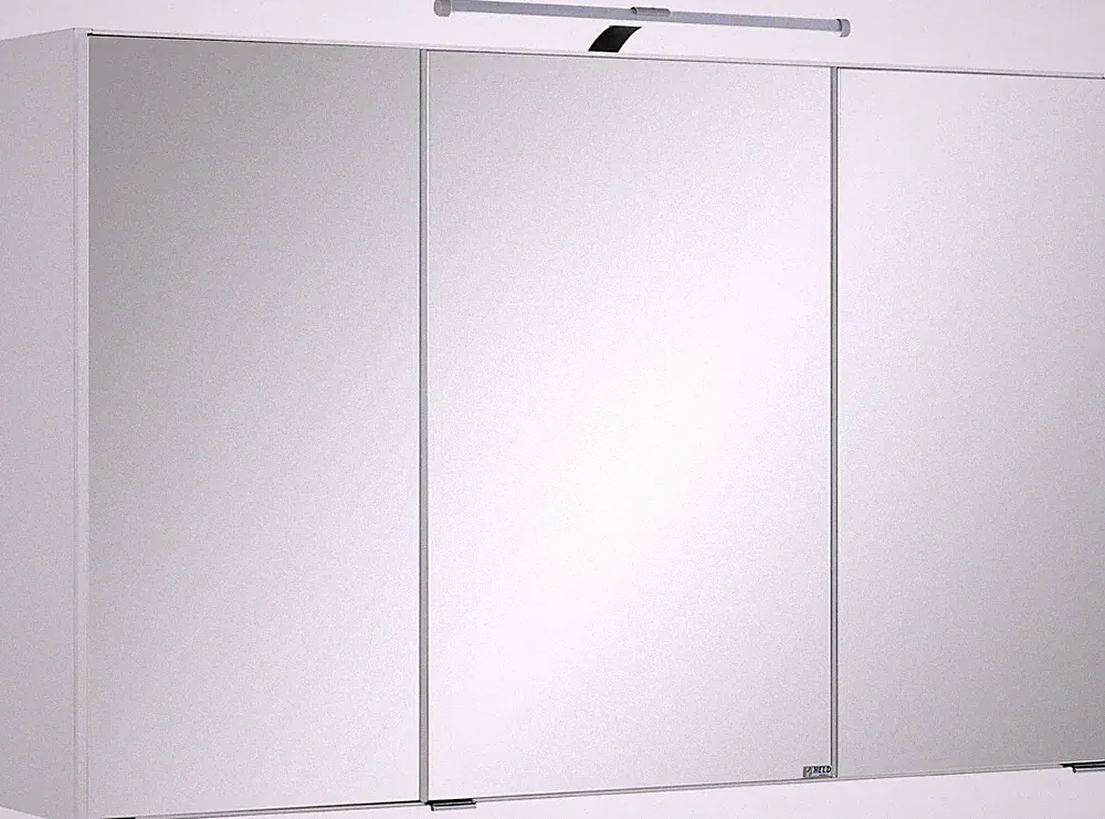 Basera® Badezimmer Spiegelschrank Ilona 100 cm breit mit LED-Beleuchtung weiß