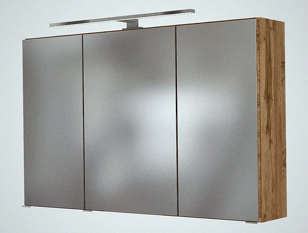 Basera® Badezimmer Spiegelschrank Lorena 100 cm breit mit LED-Beleuchtung Wot...