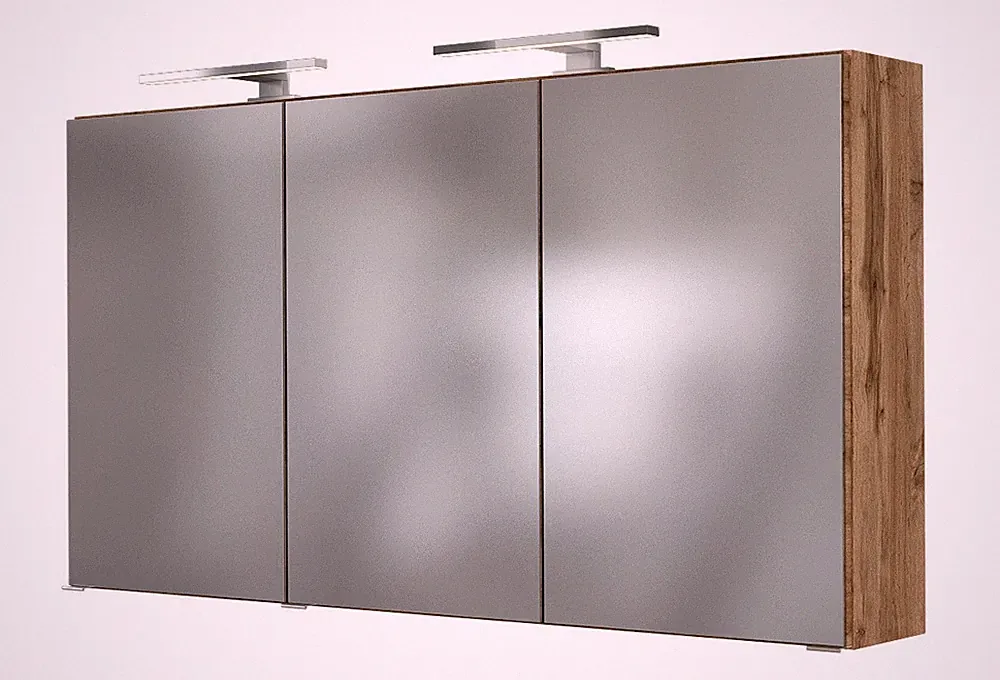 Basera® Badezimmer Spiegelschrank Lorena 120 cm breit mit LED-Beleuchtung Wot...