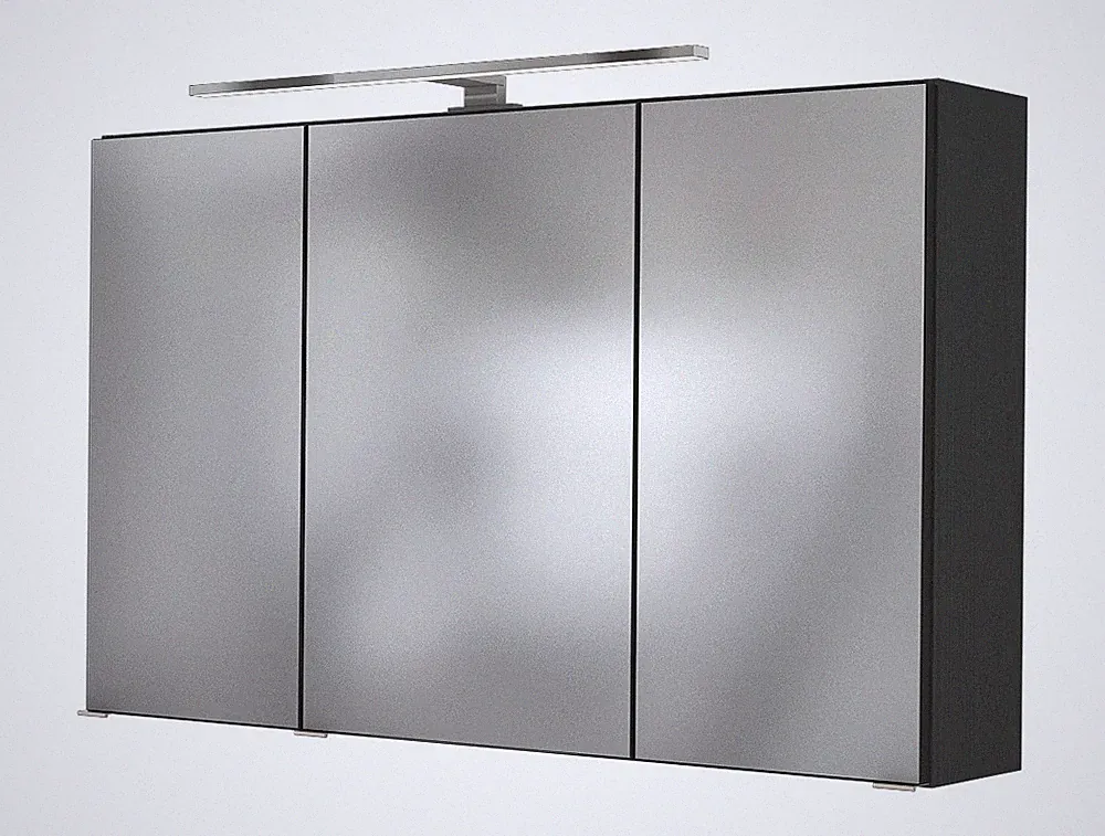 Basera® Badezimmer Spiegelschrank Ninette 100 cm breit mit LED-Beleuchtung an...