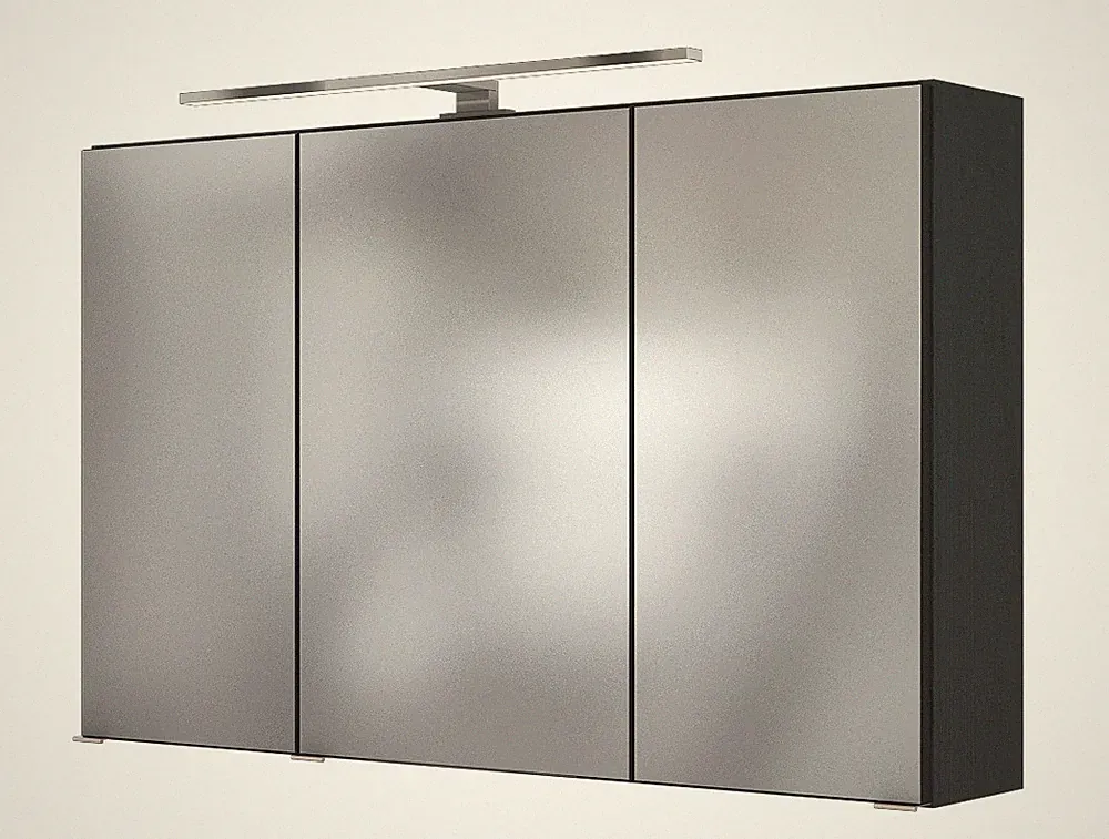 Basera® Badezimmer Spiegelschrank Ninette 100 cm breit mit LED-Beleuchtung an...