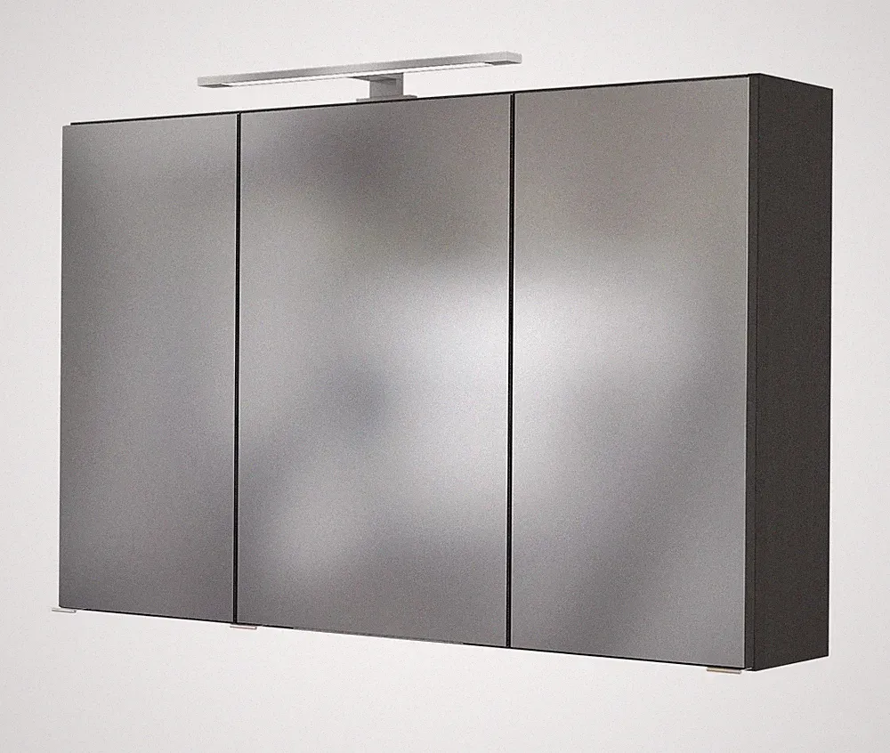 Basera® Badezimmer Spiegelschrank Olena 100 cm breit mit LED-Beleuchtung anth...