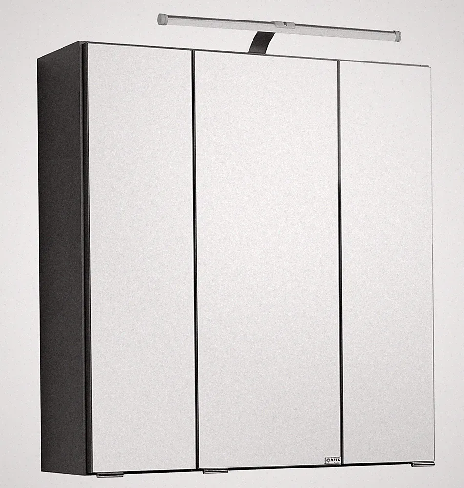 Basera® Badezimmer Spiegelschrank Ondine 60 cm breit mit LED-Beleuchtung anth...
