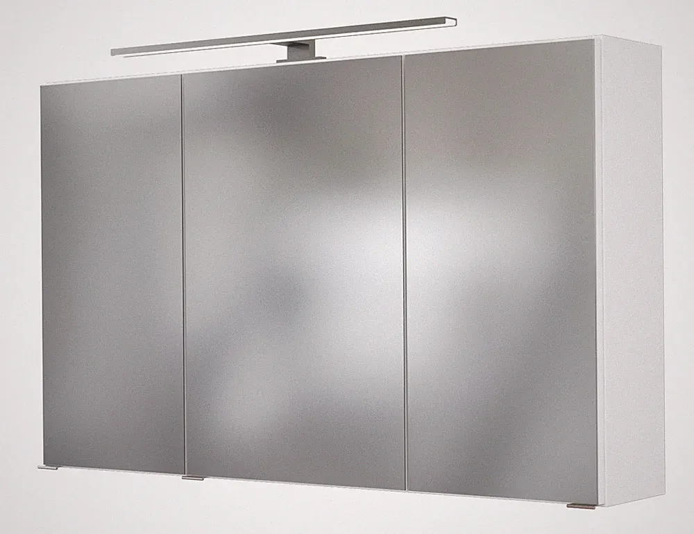 Basera® Badezimmer Spiegelschrank Orelia 100 cm breit mit LED-Beleuchtung weiß