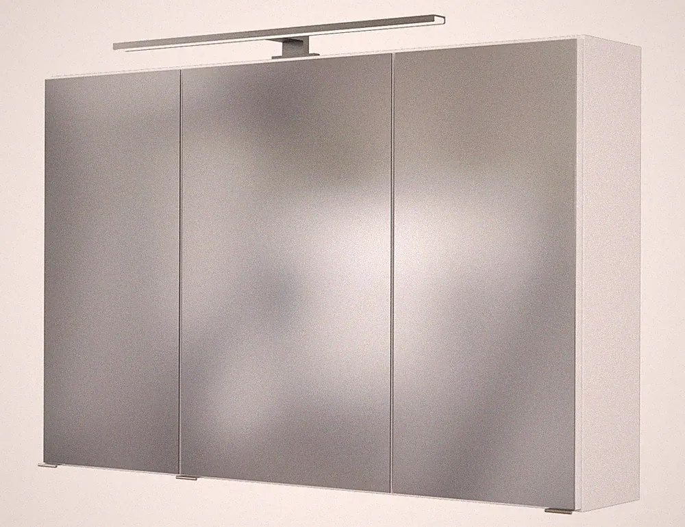 Basera® Badezimmer Spiegelschrank Orelia 100 cm breit mit LED-Beleuchtung weiß