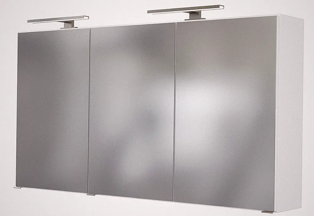 Basera® Badezimmer Spiegelschrank Orelia 120 cm breit mit LED-Beleuchtung weiß
