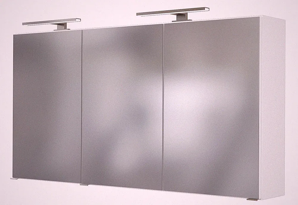 Basera® Badezimmer Spiegelschrank Orelia 120 cm breit mit LED-Beleuchtung weiß