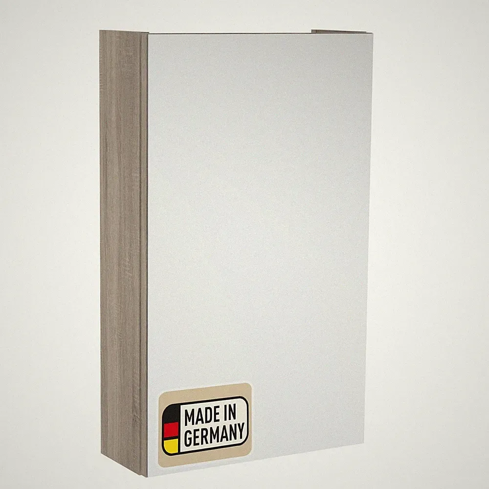 Basic Spiegelschrank braun hell/Dekor Sonoma Eiche – 40 cm breit, natürlicher...